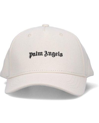 Palm Angels Embroidered Canvas Baseball Cap - Natural