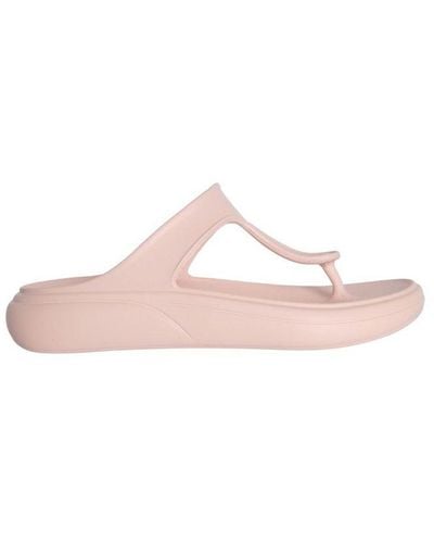 Stuart Weitzman Stuflex T-strap Slide Sandals - Pink