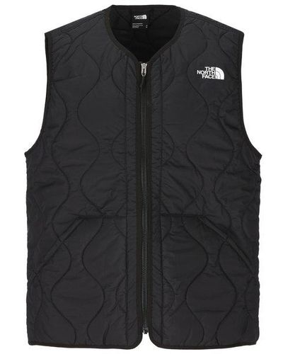 The North Face Logo Printed Padded Vest - Black
