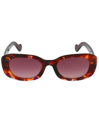 Moncler Oval Frame Sunglasses - Red