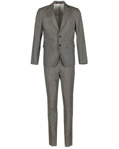 DSquared² Houndstooth Patterned Tailored Suit - Grey