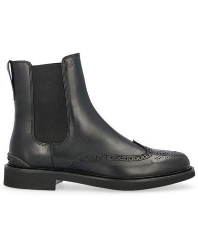 Tod's Logo Embossed Ankle Boots - Black