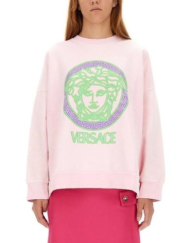 Versace Sweatshirt With Medusa Logo - Grey