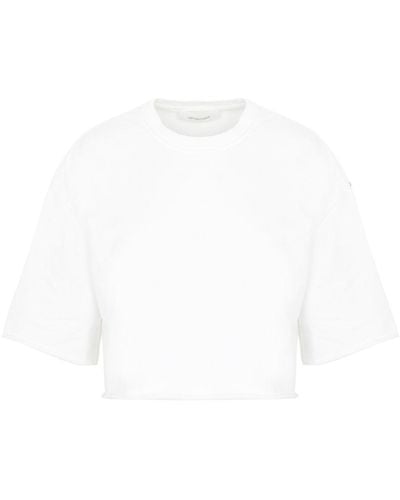 Sportmax Certo Cotton Cropped Sweatshirt - White