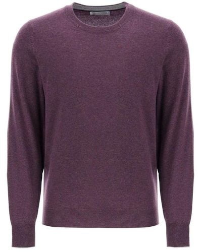 Brunello Cucinelli Cashmere Crewneck Sweater - Purple