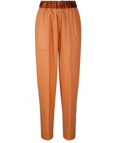 Forte Forte Elasticated Waistband Zip-up Trousers - Orange