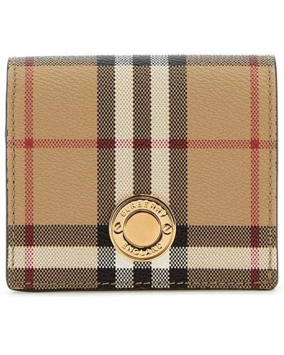 Burberry Printed Canvas Small Wallet - Natural