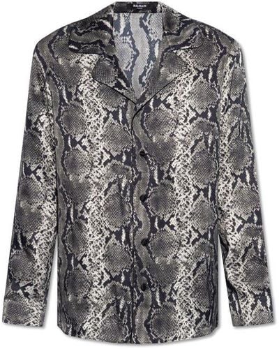 Balmain Silk Shirt, - Gray