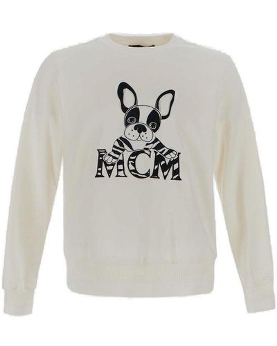 MCM Logo Crew Neck Sweatshirt - White