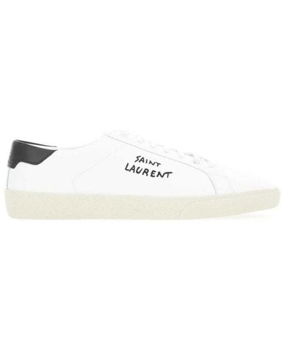 Saint Laurent Court Classic Sl/06 Embroidered Sneakers - White