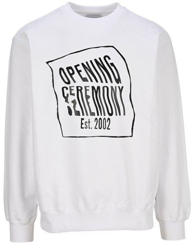 Opening Ceremony Warped Logo Printed Sweatshirt - Gray