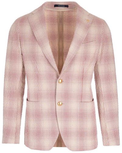 Tagliatore Checked Single-breasted Blazer - Pink