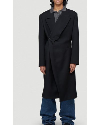 Y. Project Classic Twisted Lapel Coat - Black