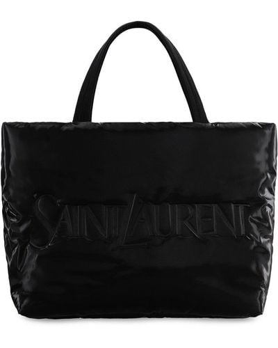 Saint Laurent Logo Detailed Top Handle Bag - Black