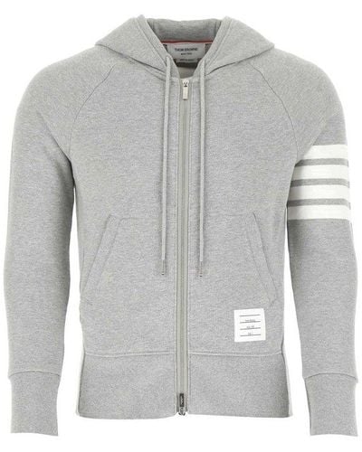 Thom Browne 4-bar Striped Zipped Jacket - Grey