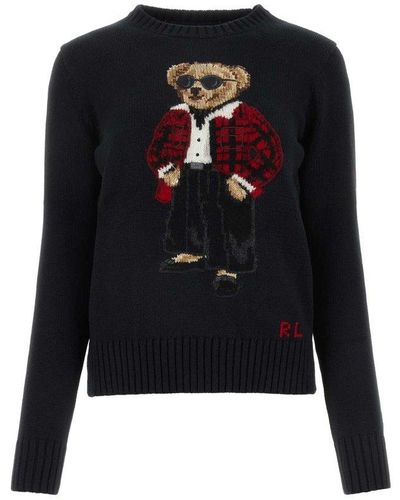 Polo Ralph Lauren Cotton Polo Bear Sweater - Black