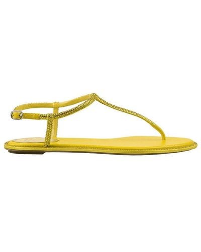 Rene Caovilla René Caovilla Embellished Round Toe Sandals - Yellow
