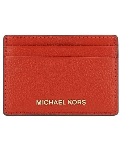 MICHAEL Michael Kors Jet Set Logo Plaque Cardholder - Red