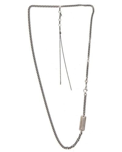 Ann Demeulemeester Curb Chain-linked Long Necklace - White