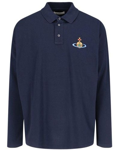 Vivienne Westwood Orb Embroidered Short Sleeved Polo Shirt in White for Men Lyst Australia