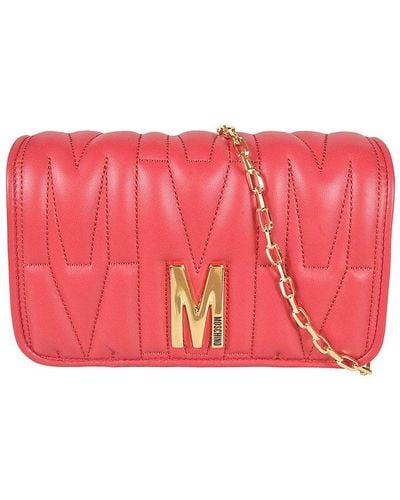 Moschino Logo Plaque Chain-link Wallet - Red