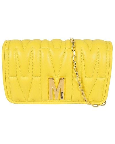 Moschino Logo Plaque Chain-link Wallet - Yellow