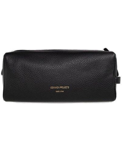 Common Projects Logo Embossed Toiletry Bag - Black