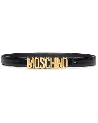 Moschino Lettering Logo Belt - White