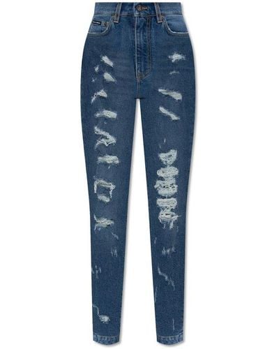 Dolce & Gabbana Jeans With Vintage Effect - Blue
