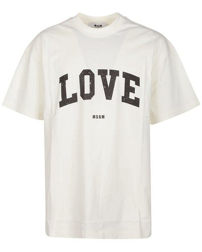 MSGM Regular Love Logo T-shirt - White