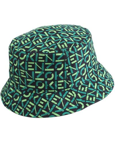 KENZO Monogram Reversible Bucket Hat - Green