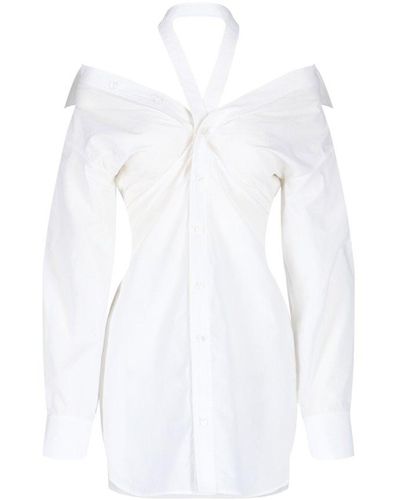 Alexander Wang Curved Hem Mini Shirt Dress - White