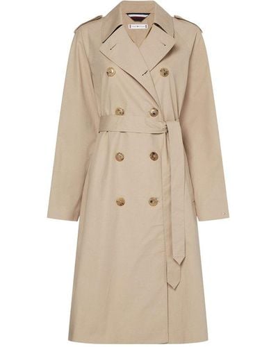 Tommy Hilfiger Double-breasted Belted Trench Coat - Natural
