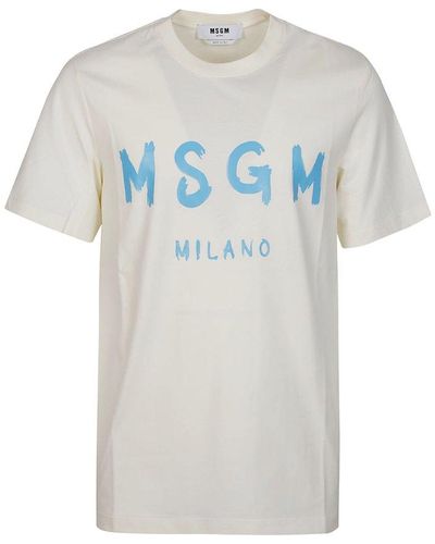 MSGM Logo Print T-Shirt - White
