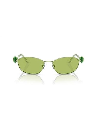 Swarovski Rectangular Frame Sunglasses - Green