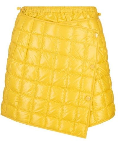 Moncler Asymmetrical Skirt With Quilted Finish - Yellow