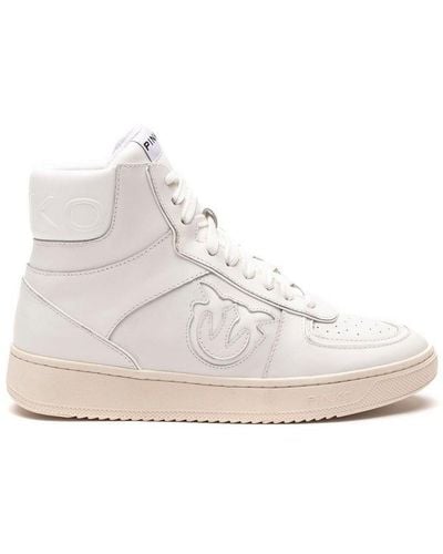 Pinko Logo Patch Lace-up Trainers - White