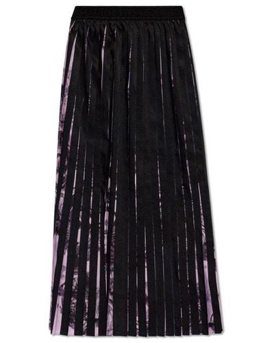 Versace Pleated Skirt, - Black