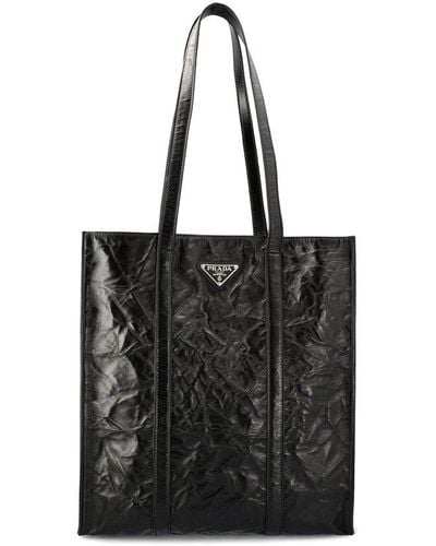 Prada Antique Nappa-leather Tote Bag - Black