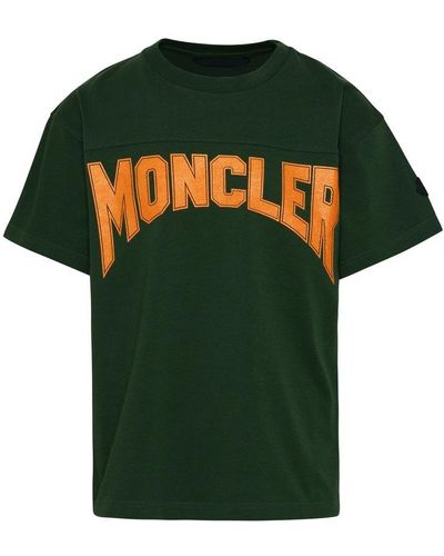 Moncler Logo Printed Crewneck T-shirt - Green
