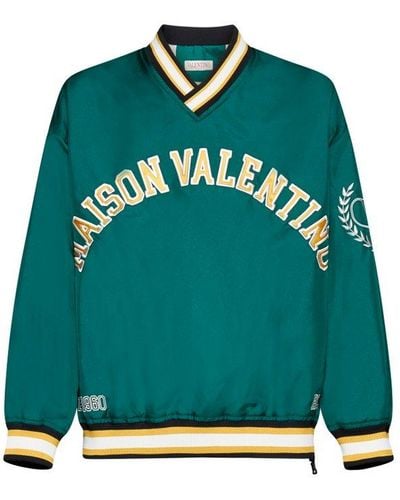 Valentino V-neck Long-sleeved Sweatshirt - Green
