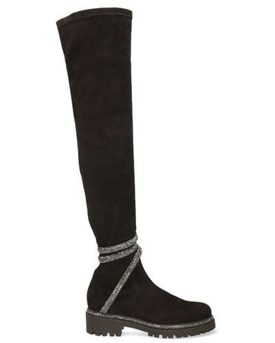 Rene Caovilla Embellished Boots - Black