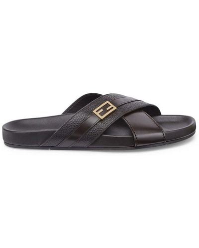 Fendi Crossover-strap Sandals - Brown