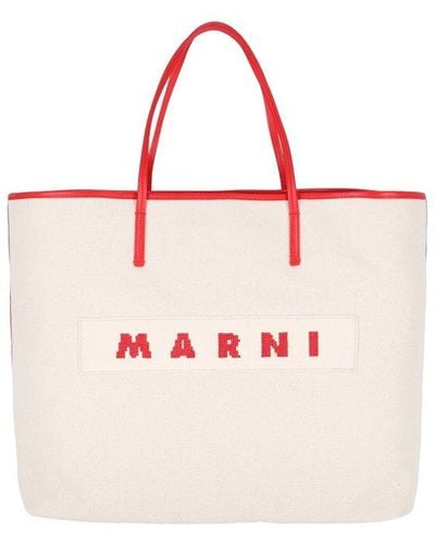 Marni Logo Patch Top Handle Bag - Pink
