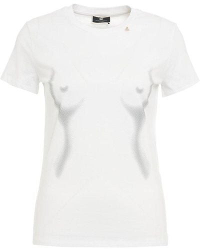 Elisabetta Franchi Embellished Crewneck T-shirt - White
