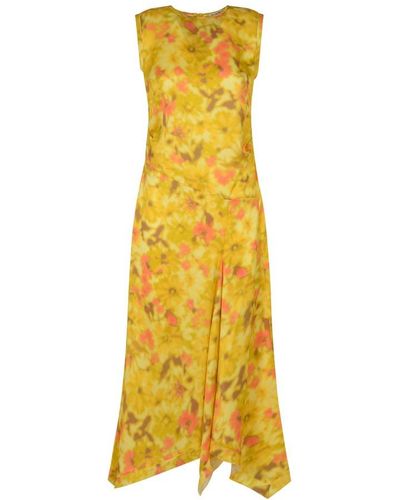 Acne Studios All-over Floral Printed Dress - Yellow