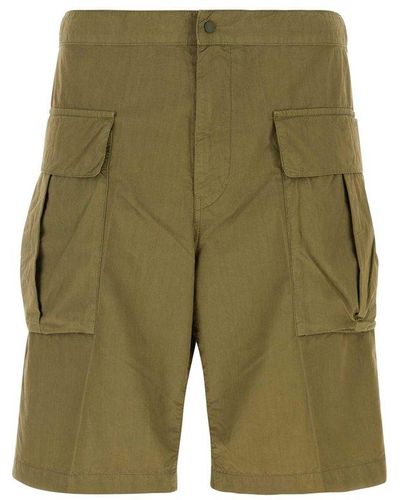Aspesi Buttoned Straight-leg Cargo Shorts - Green