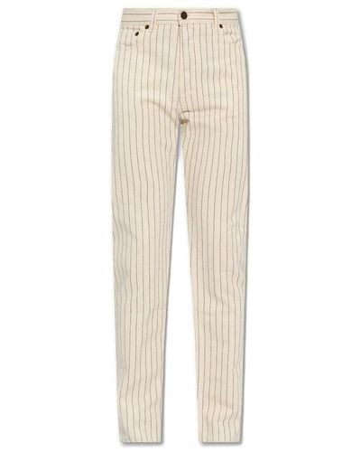Saint Laurent Relaxed-fit Striped Jeans - Natural