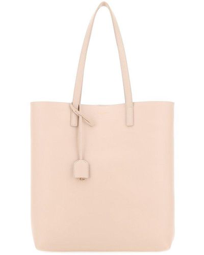 Saint Laurent Logo Plaque Shopping Bag - Pink