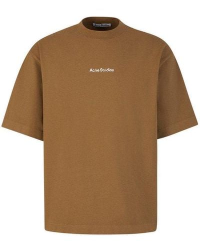 Acne Studios Logo Printed Crewneck T-shirt - Brown